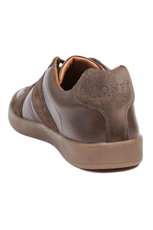 Jones Bootmaker Jones Bootmaker Men's Santo Leather Trainers in Brown - 3