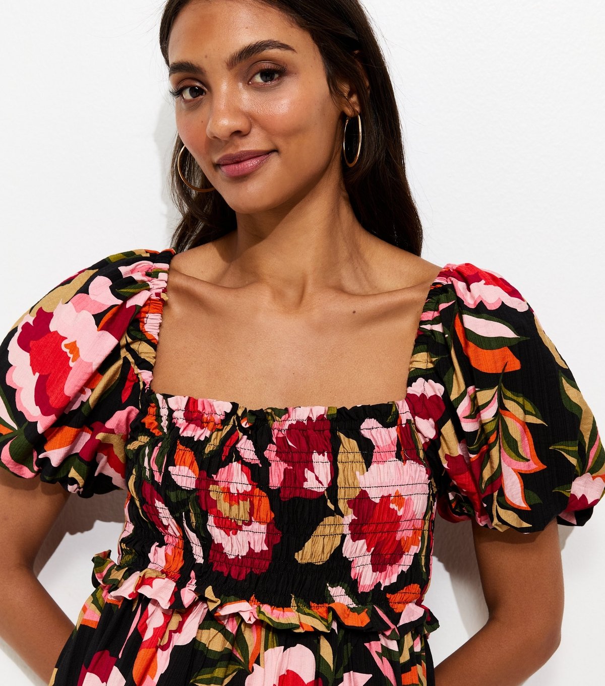 New Look Women's Maternity Black Floral Milkmaid Midi Dress New Look - 3