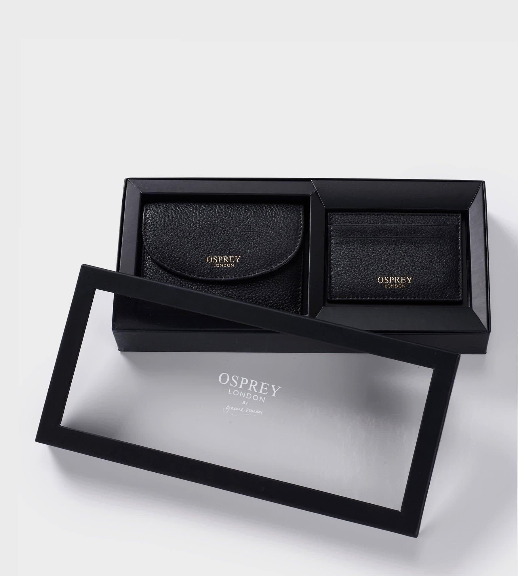 OSPREY LONDON OSPREY LONDON Women's The Tilly Leather Purse Gift Set in Black