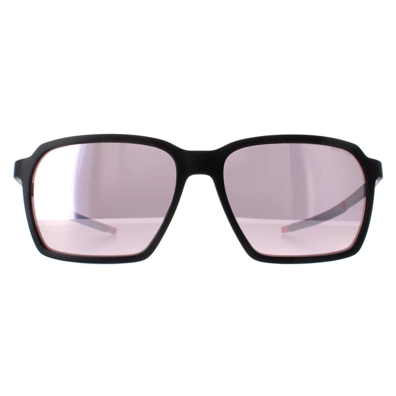 Police Police Men's Square Matte Black Pink Multilayer White Mirrored SPLL16 Solstice 5