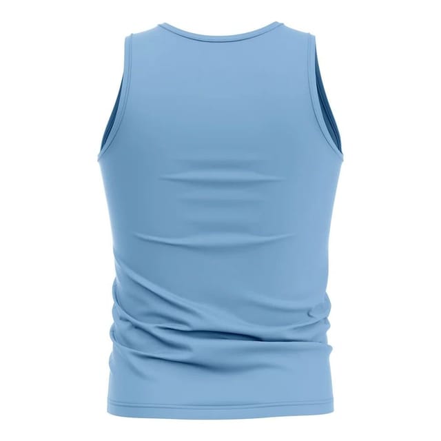 St Lucia St Lucia Men's Personalised Saint Lucia Core Football Country Sleeveless Tee Sky in Light Blue - 2