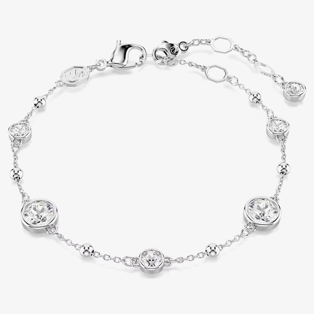Swarovski Swarovski Women's Imber Round Cut Rhodium Plated Crystal Bracelet 5696079 in Silver