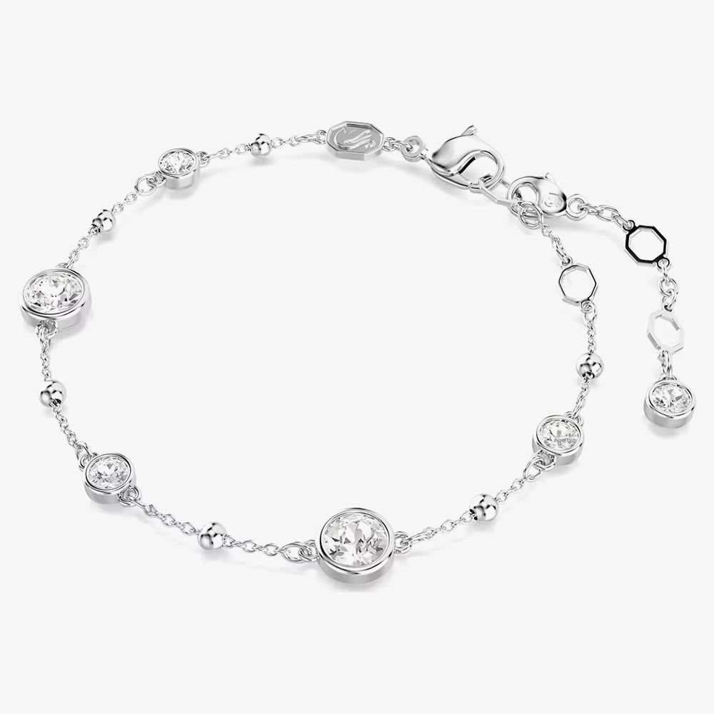 Swarovski Swarovski Women's Imber Round Cut Rhodium Plated Crystal Bracelet 5696079 in Silver - 2