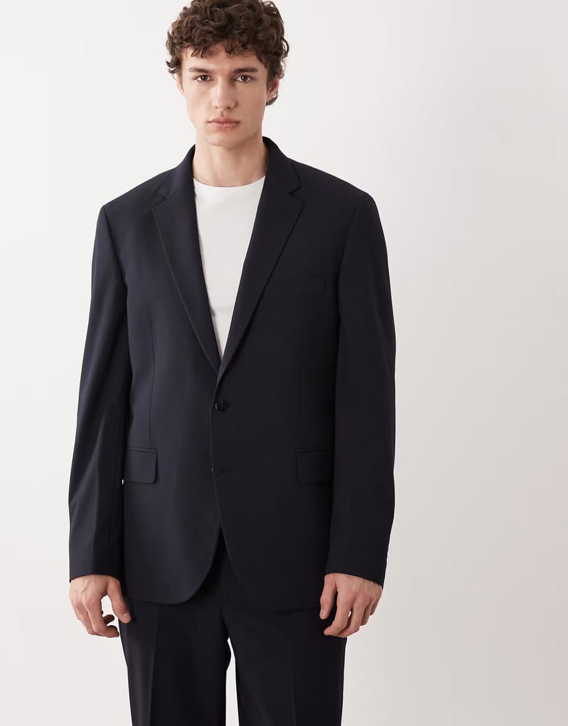 ASOS Mango London regular fit suit blazer co-ord in navy - 1