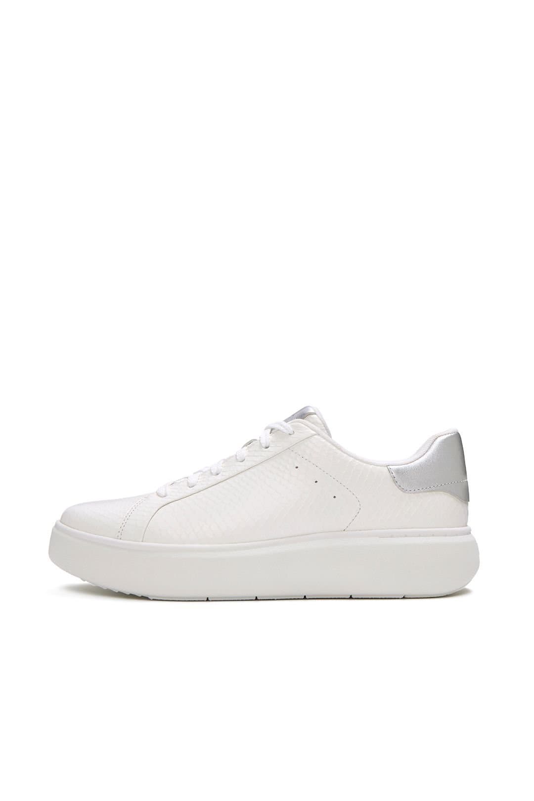 FitFlop FitFlop Women's Rtg Leather Snake Lace Up Trainers Urban White/Silver in White