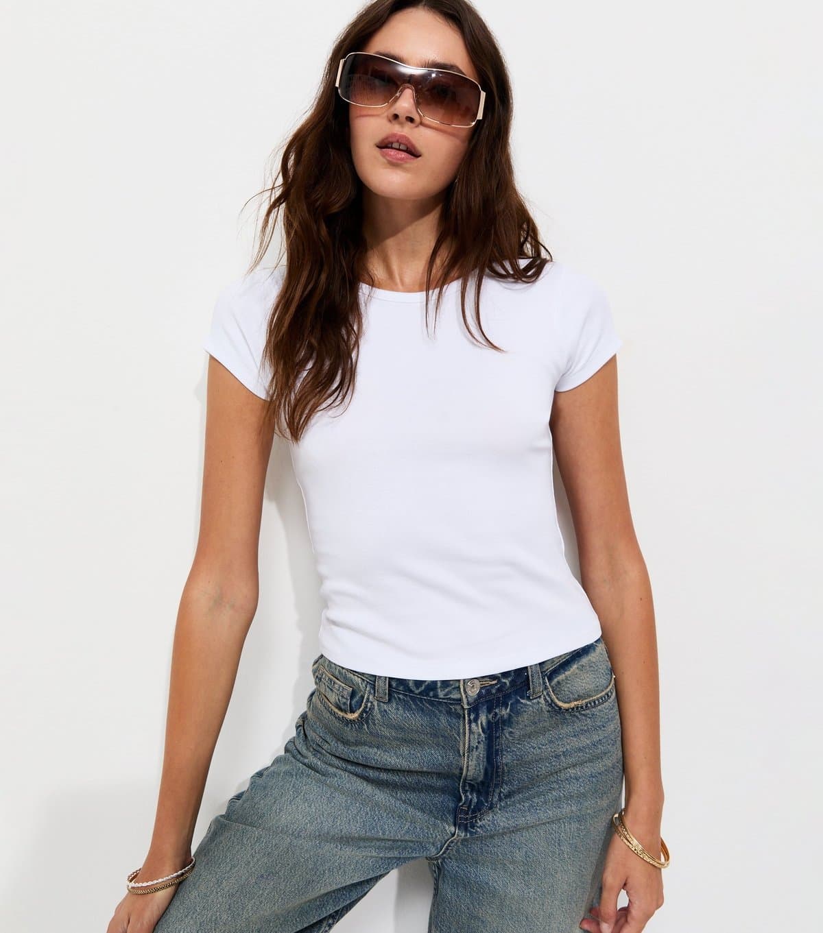 New Look New Look White Cotton-Rich Baby Tee