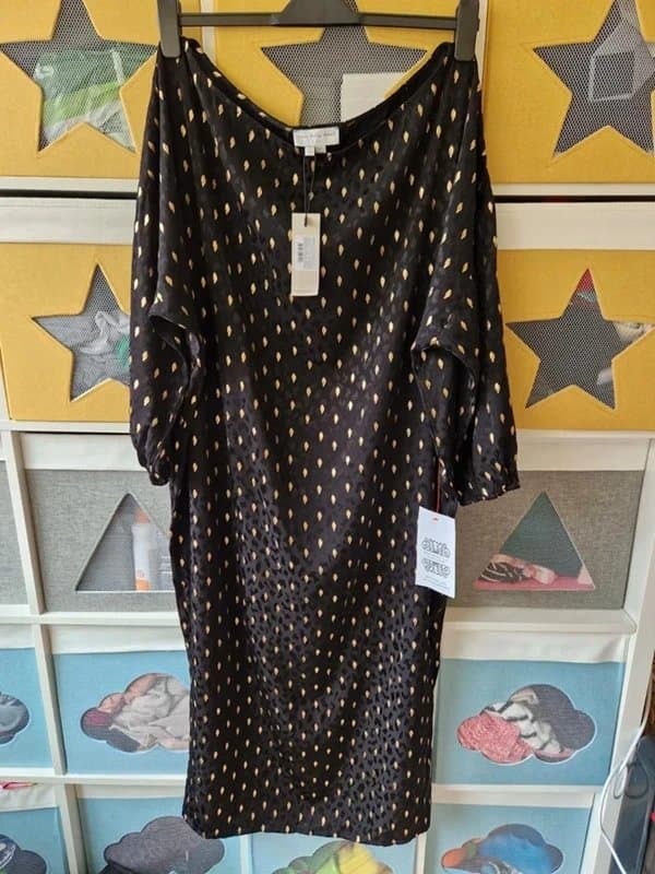 Never Fully Dressed Never fully dressed women's Black Animal Jacquard Jem Dress size L/XL (16-22) BNWT