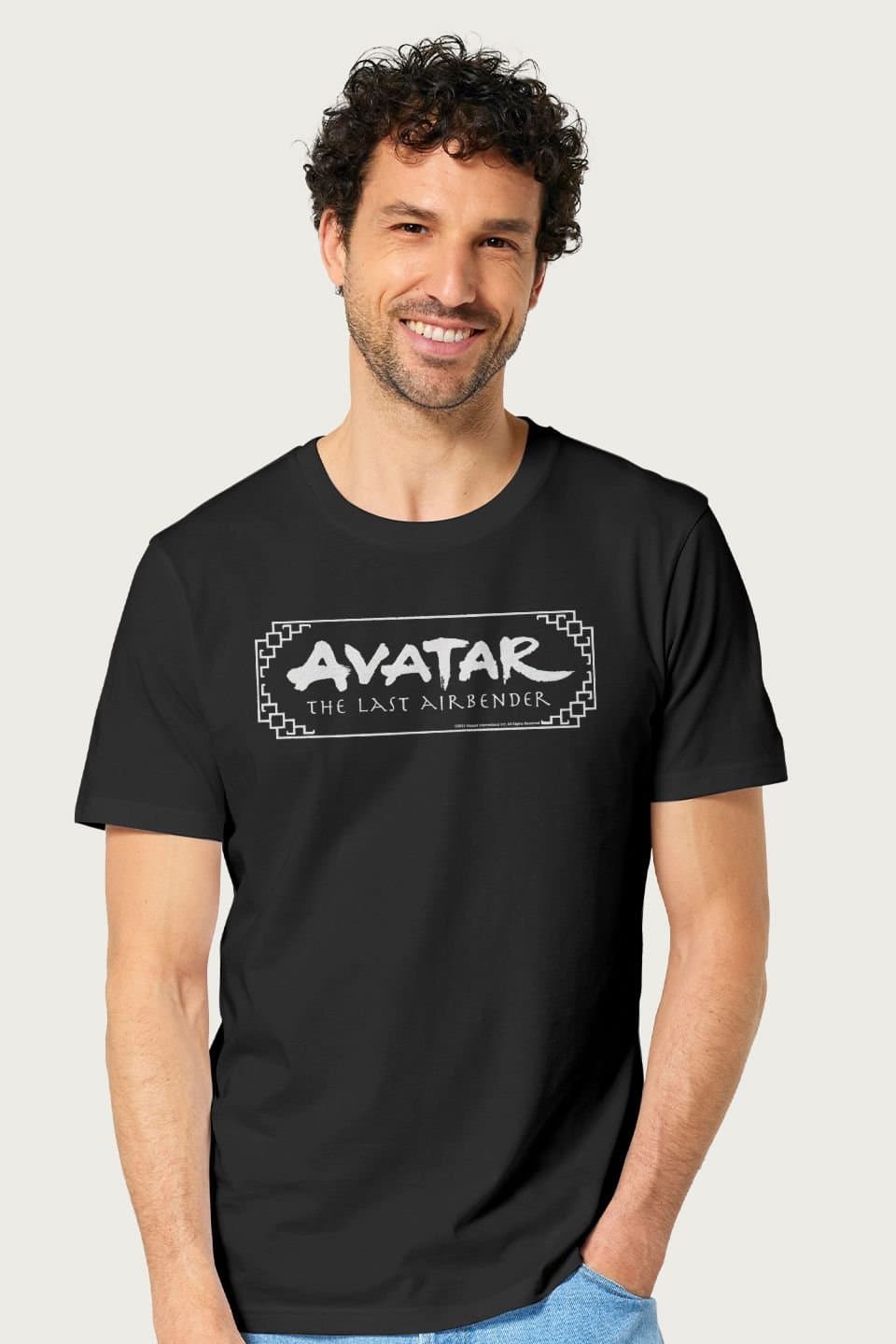 Avatar: The Last Airbender Avatar: The Last Airbender Men's White Text Logo T-Shirt in Black