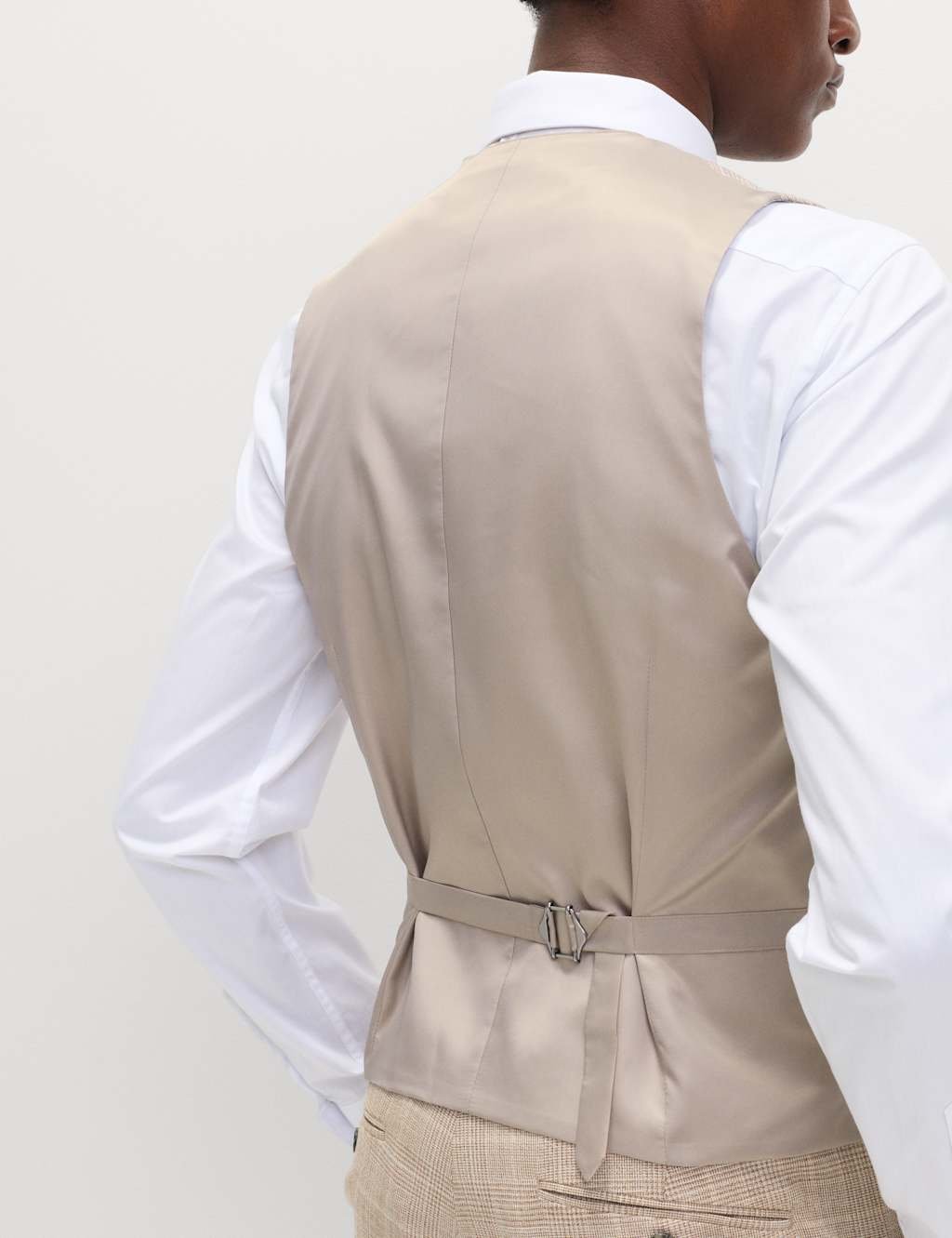 Marks & Spencer M&S Regular Fit Check Waistcoat Neutral - 4