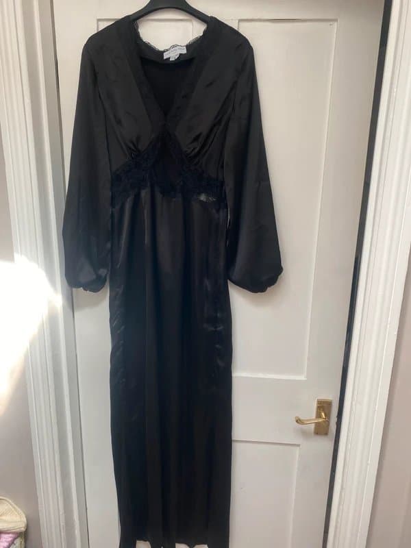Never Fully Dressed Satin black dress size 12