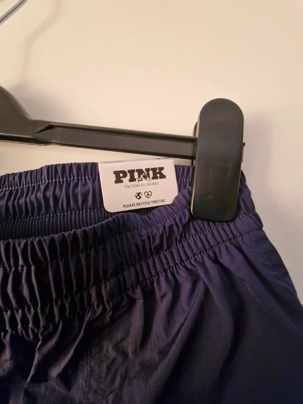 PINK Navy Satin Parachute Cargo Pants