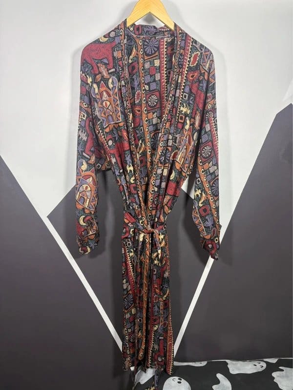 Vintage Multi-Coloured Leopard Print Kimono