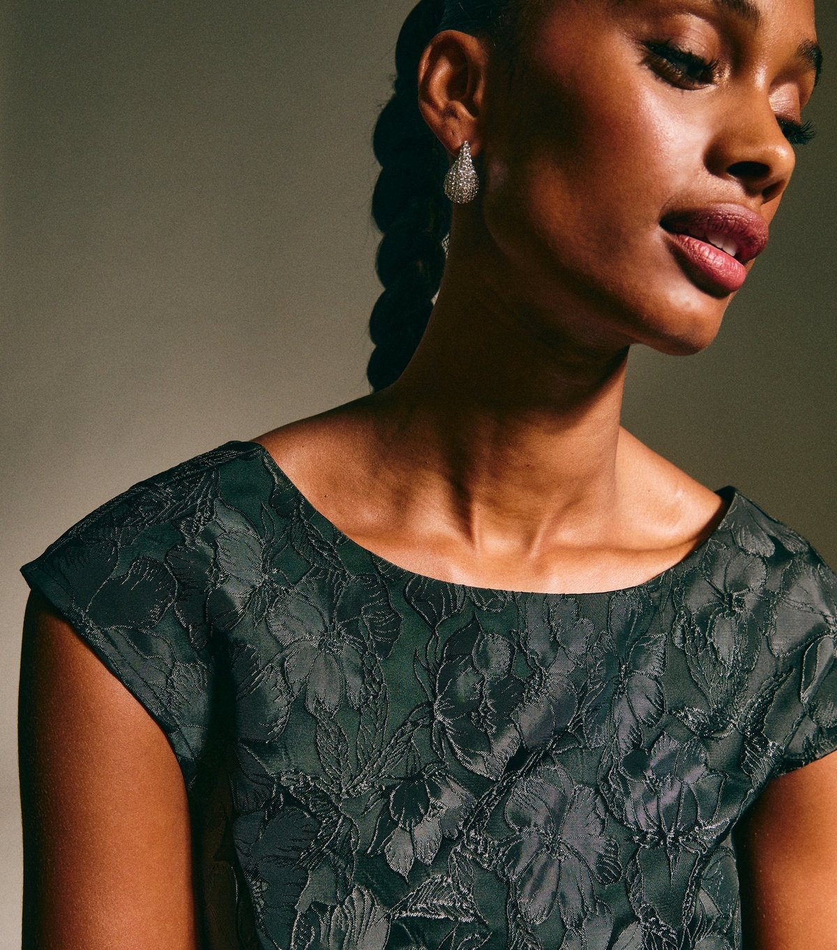 New Look Women's Black Floral Jacquard Bow Mini Dress New Look - 4