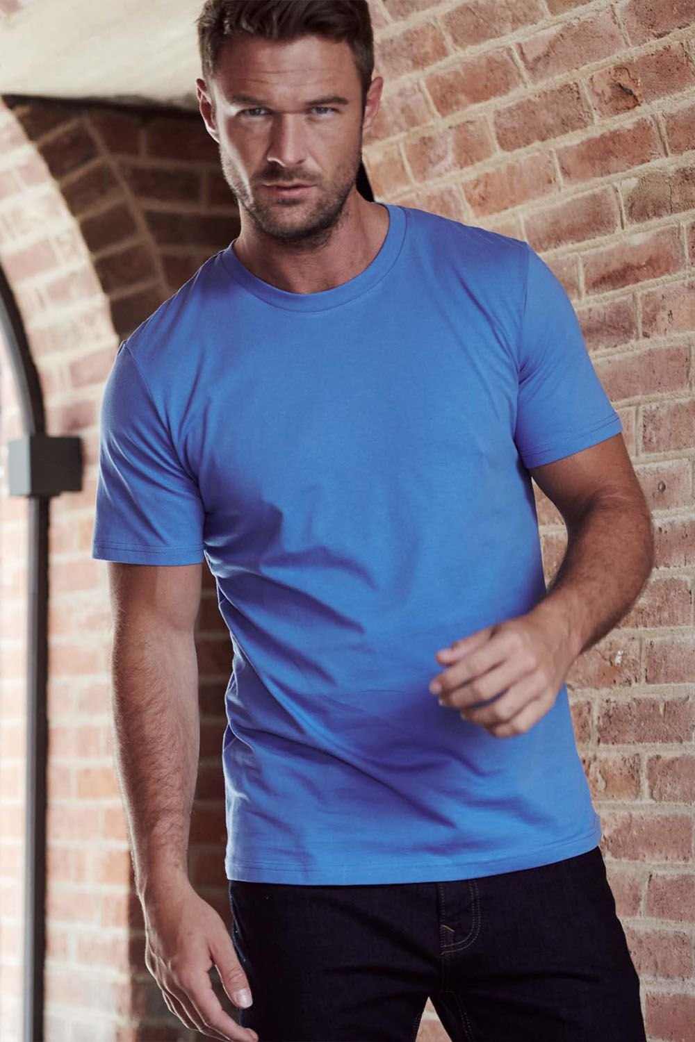 British Boxers British Boxers Men's "Bright Blue" Cotton T-Shirt in Bright Blue - 2