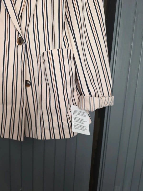 ASOS Beige & Navy Striped Blazer