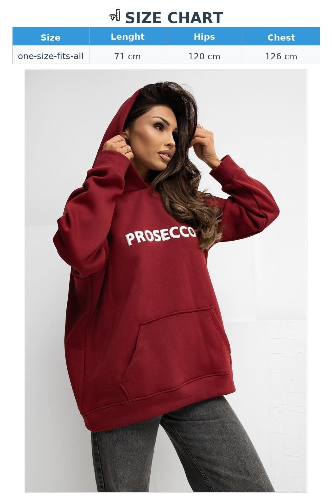Love Lace Love Lace Women's Embroidered Hooded Sweatshirt with Kangaroo Pocket in Burgundy - 4
