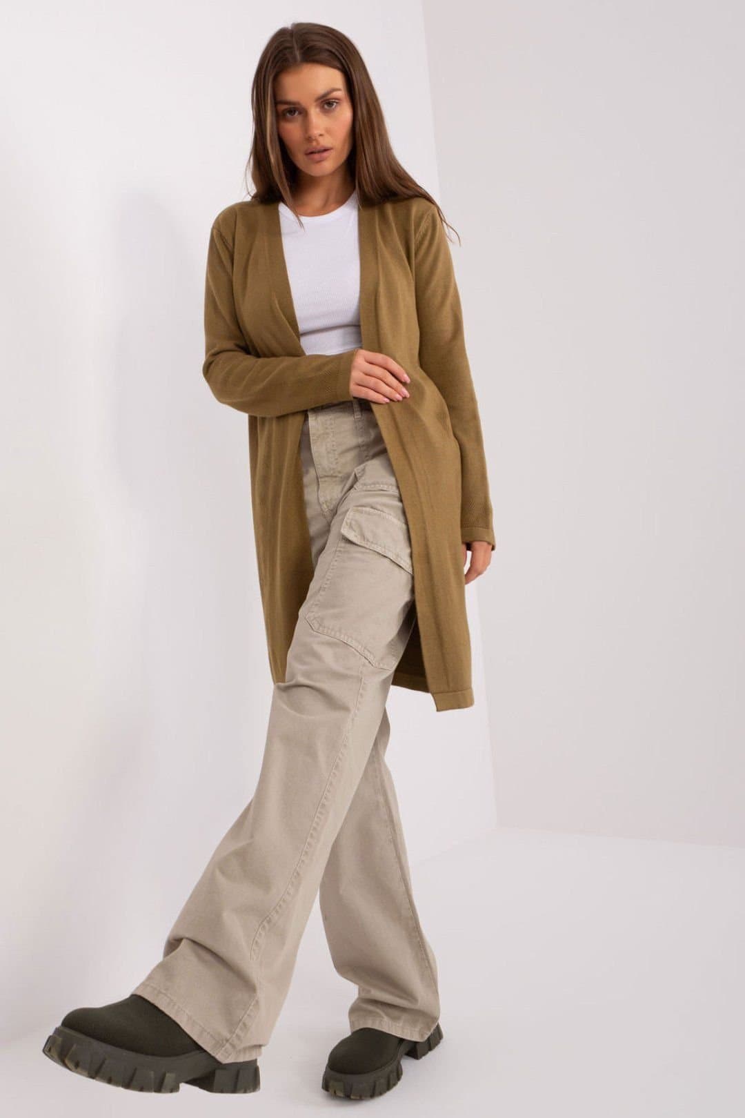 Love Lace Love Lace Women's Soft Cotton Openwork Long Sleeve Cardigan in Green