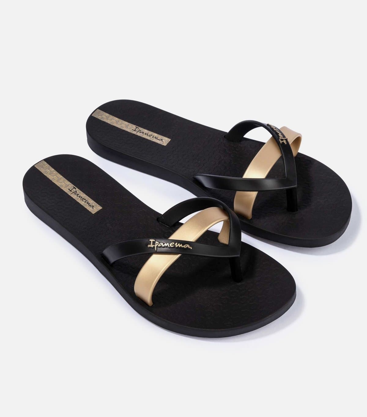 Ipanema Women's Black and Gold Kirei Flip Flops Ipanema New Look