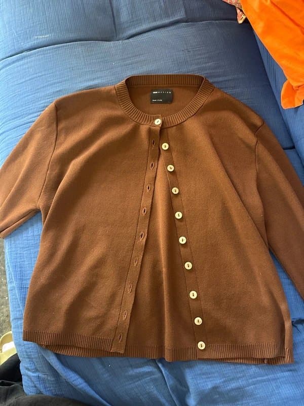 ASOS Design Brown fine knit cardigan asos size M