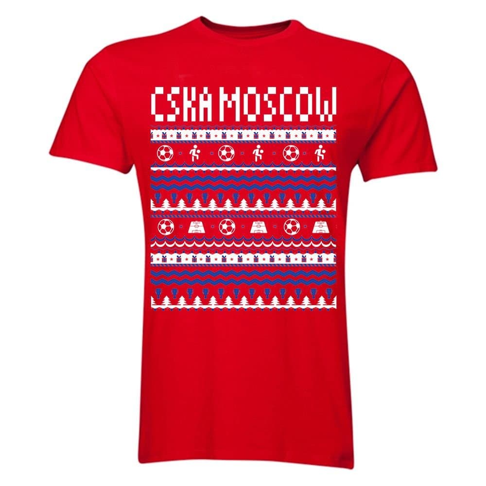 CSKA Moscow CSKA Moscow Men's Personalised Christmas T-Shirt in Red