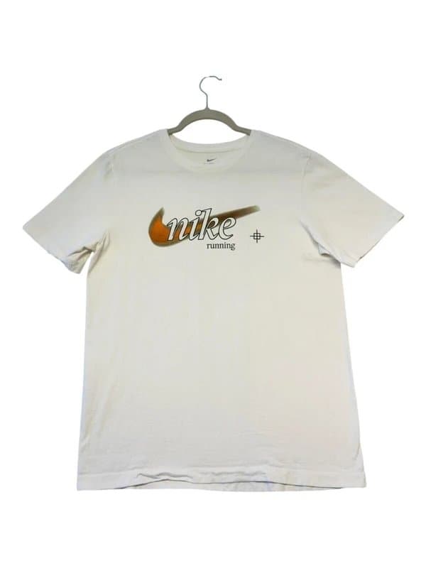 Nike Nike Running T-Shirt Men's UK Size M White Graphic Print