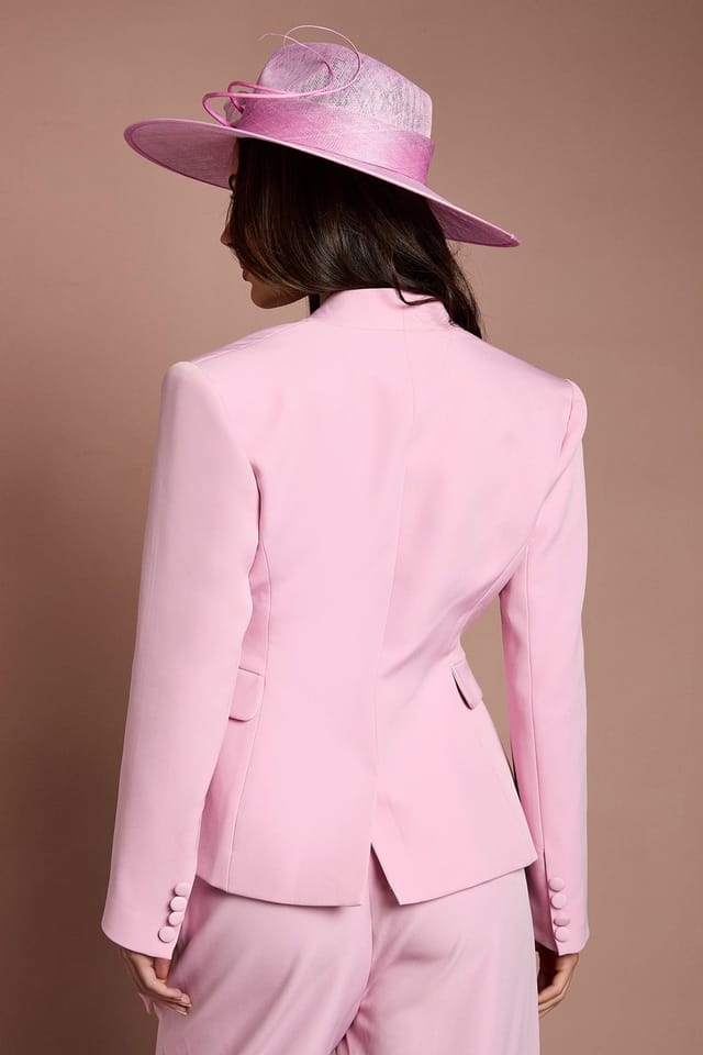 Coast Coast Women's Lisa Tan 3D Corsage Wrap Blazer in Pink - 3
