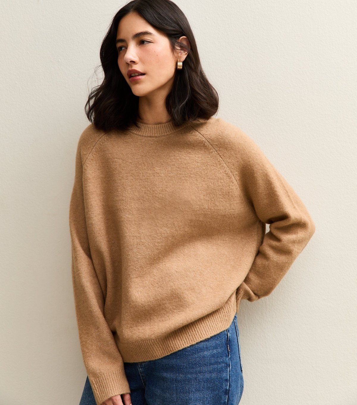 New Look Women's Camel Crew Neck Midweight Knit Jumper New Look - 3