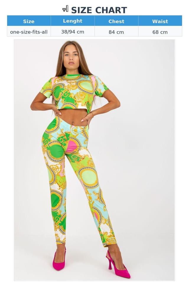 Love Lace Love Lace Women's Summer T-Shirt & High Waist Leggings in Green - 3