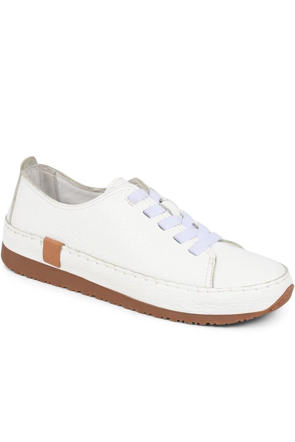 Jones Bootmaker Jones Bootmaker White Leather Lace-Up Trainers