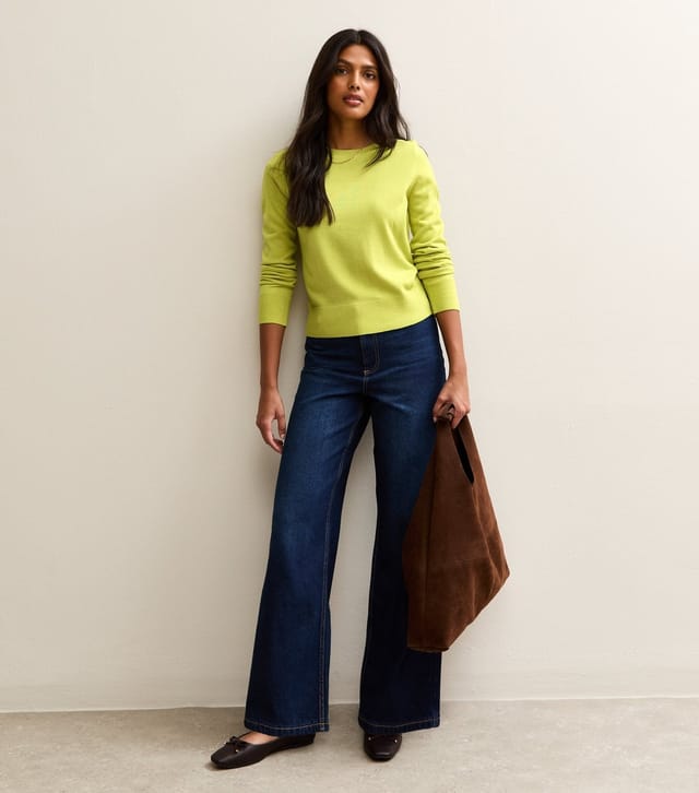 New Look Women's Bright Green Crew Neck Jumper New Look - 3