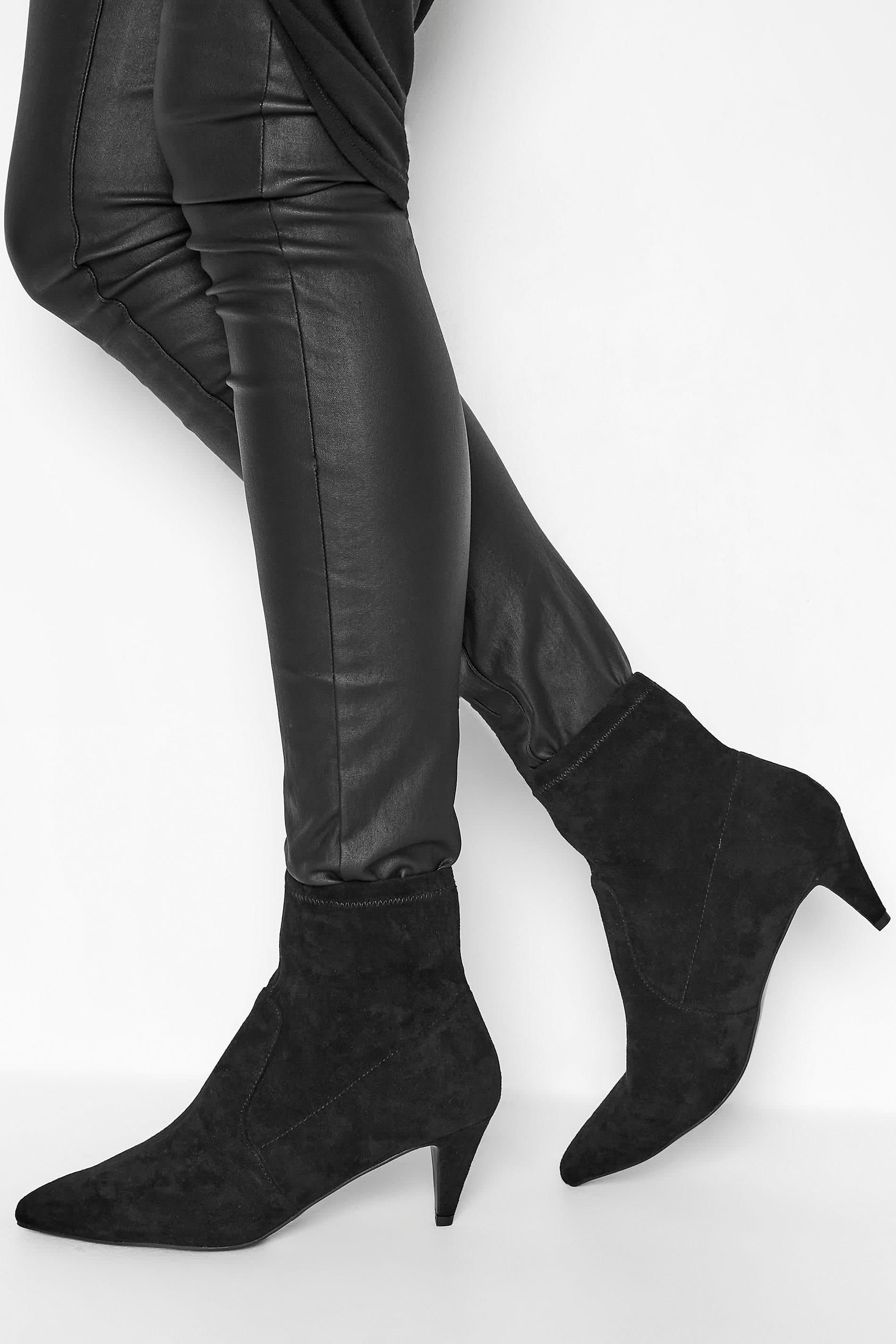 Long Tall Sally Long Tall Sally Women's Kitten Heel Boots in Black