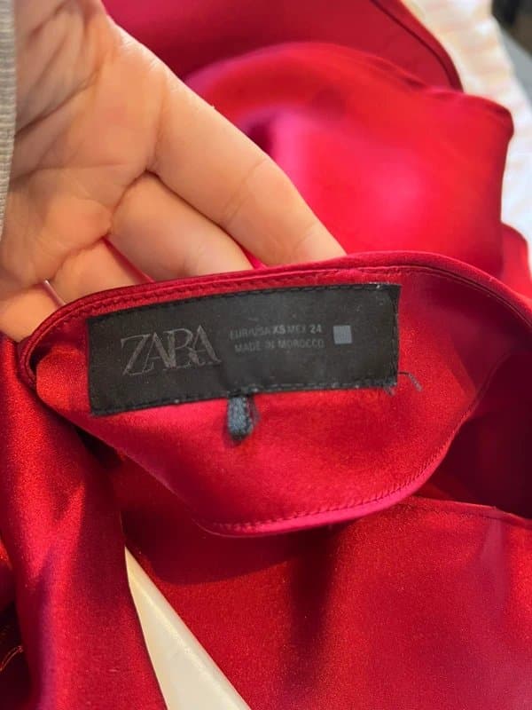 Zara Zara red satin halter cowl neck top