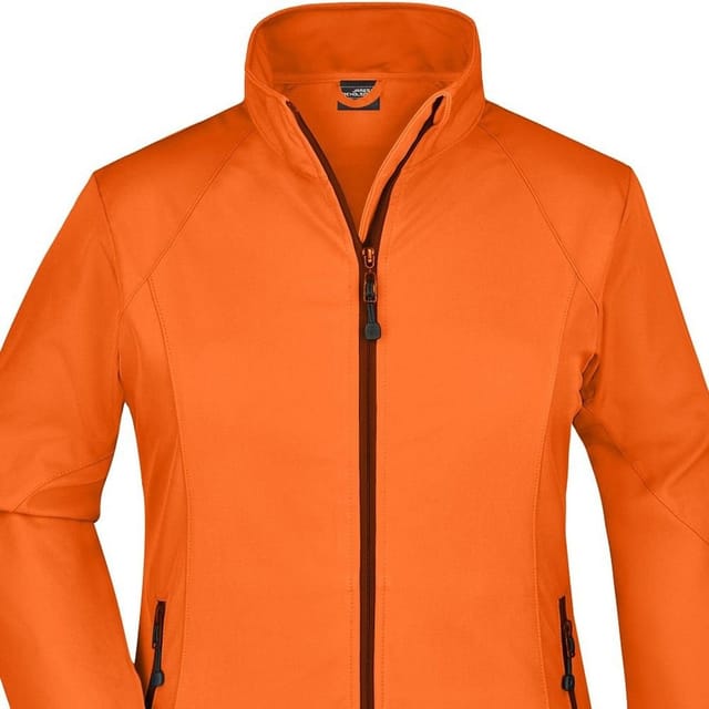 James and Nicholson James and Nicholson Women's Plain Stretch Soft Shell Jacket in Orange - 2