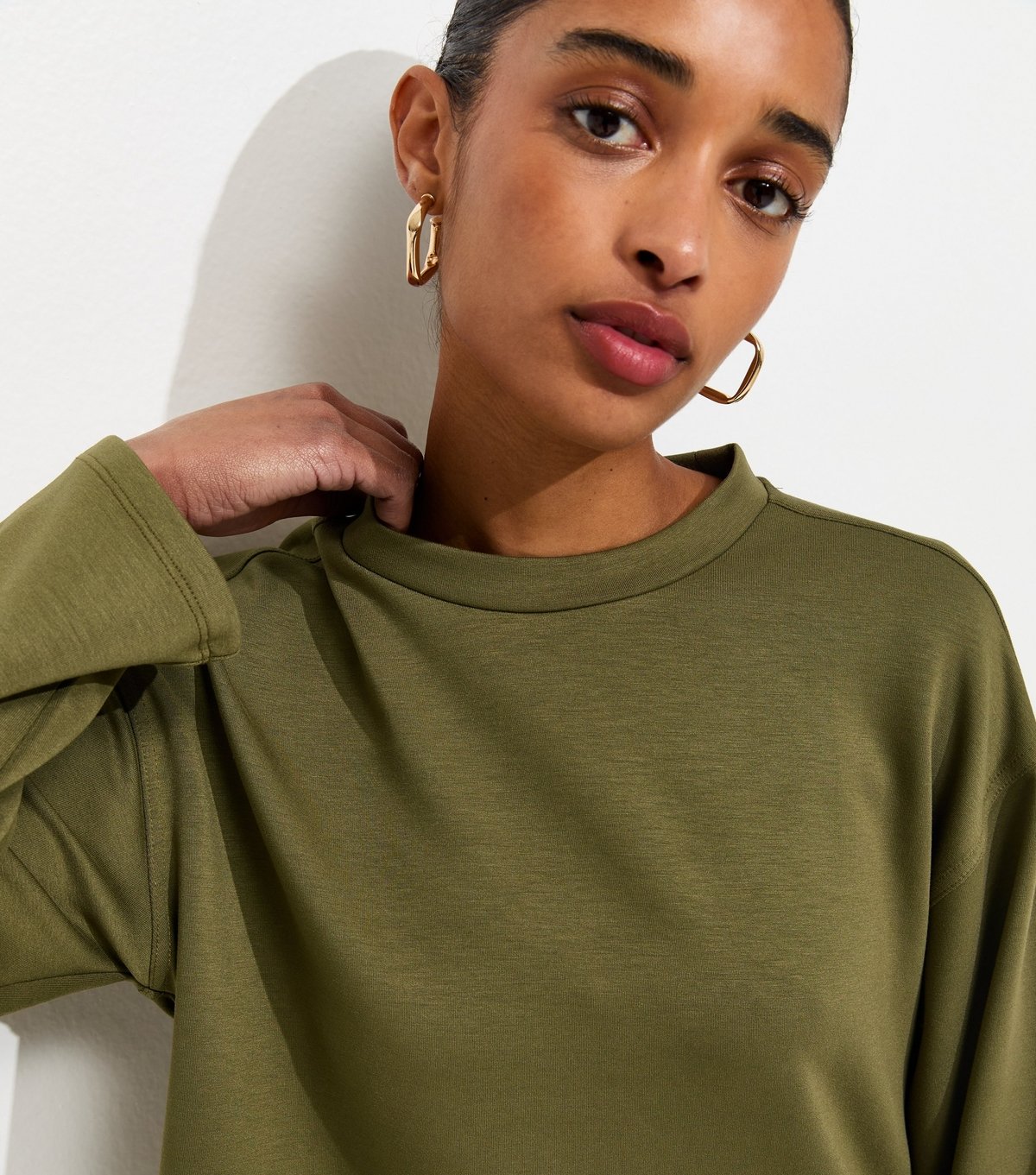 New Look Women's Premium Khaki Side Split Sweatshirt New Look - 2