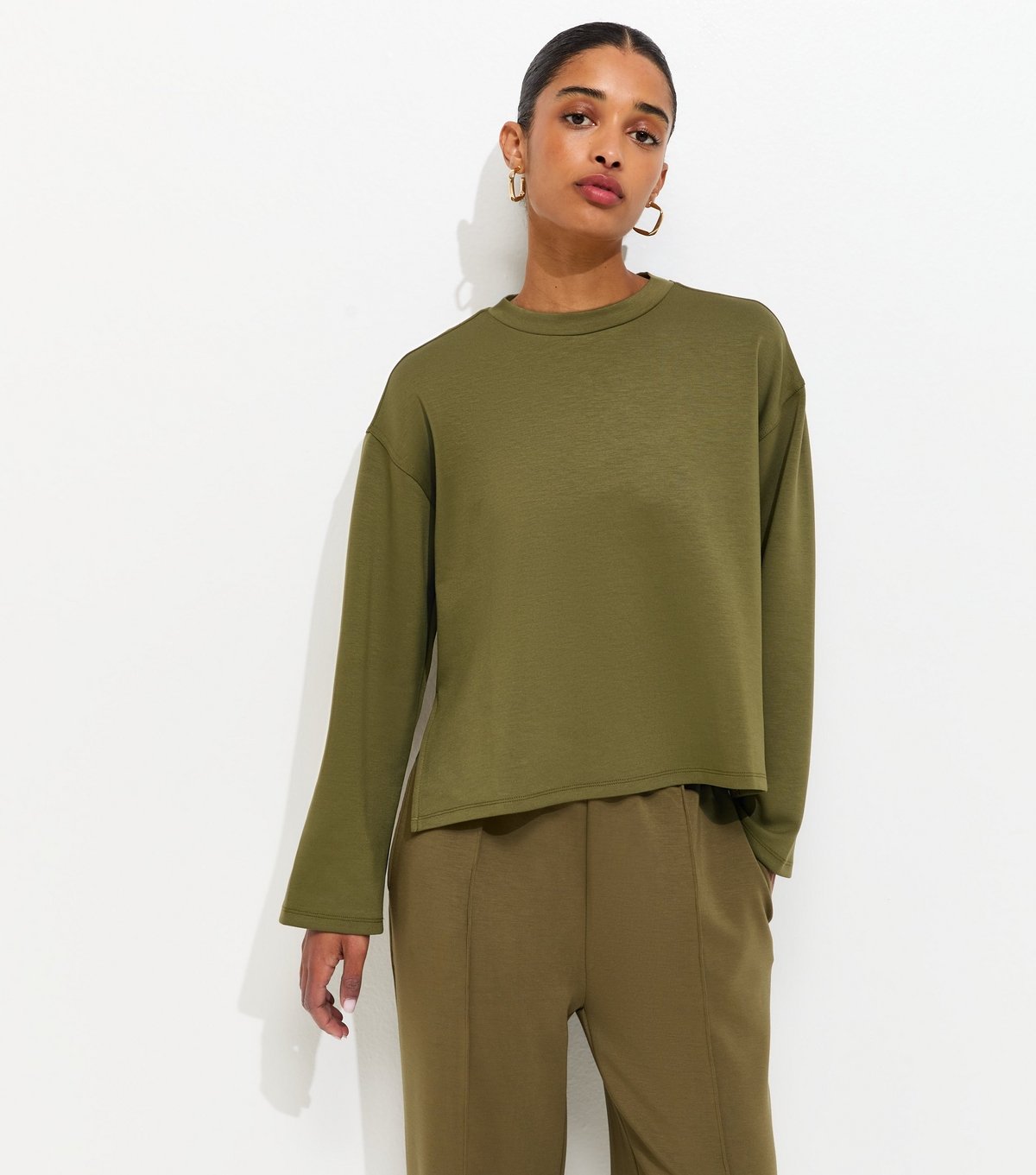 New Look Women's Premium Khaki Side Split Sweatshirt New Look - 3