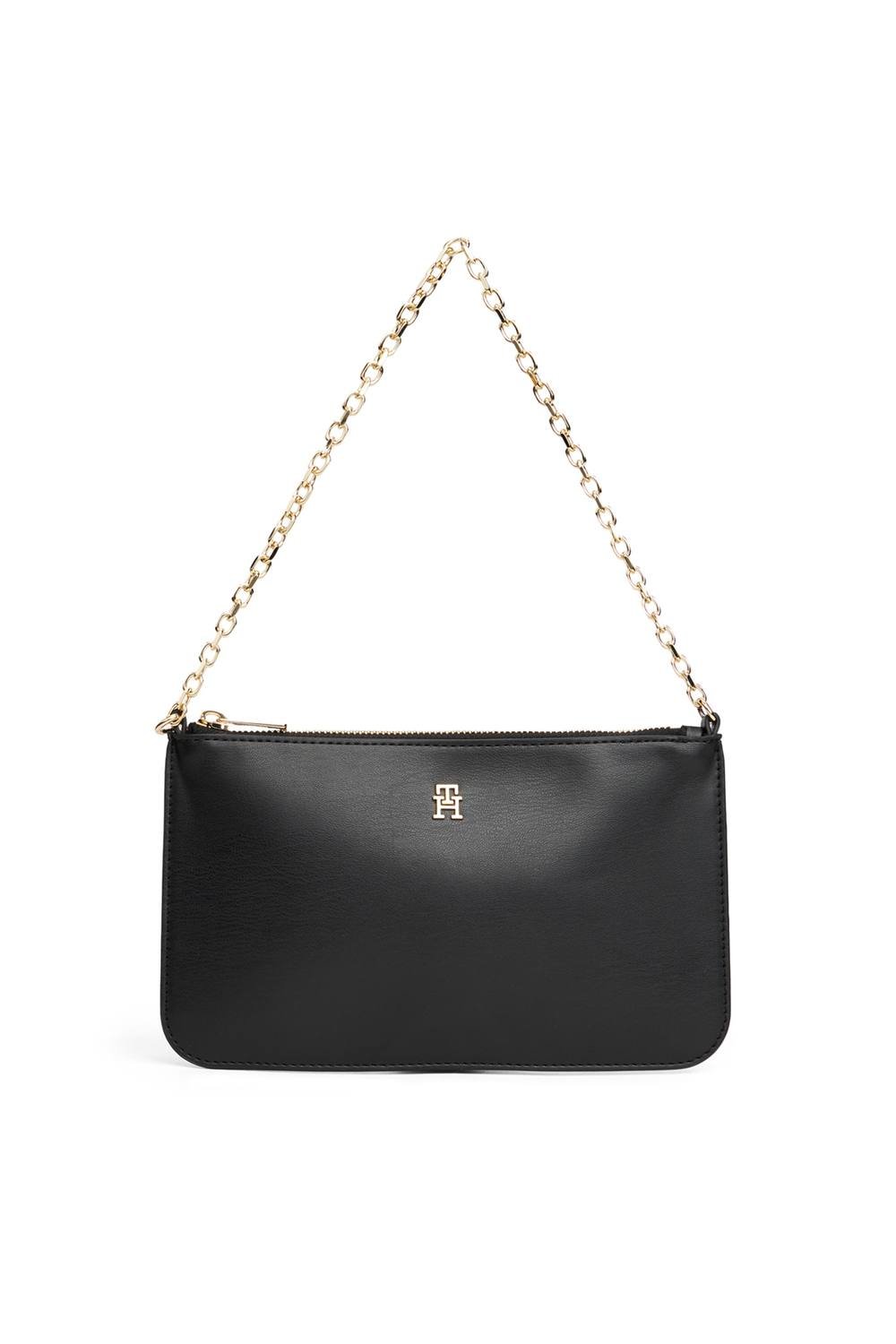 Tommy Hilfiger Tommy Hilfiger Women's TH Icon Chain Shoulder Pouch in Black - 2