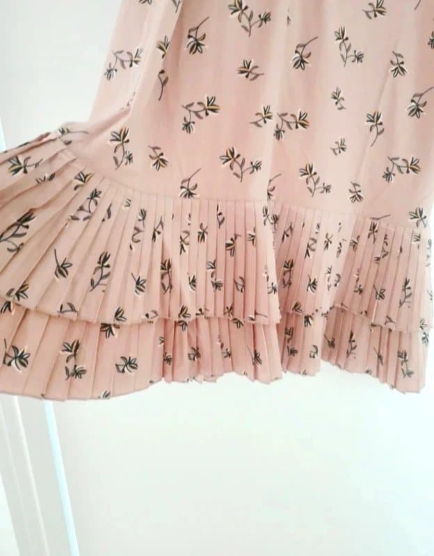 ASOS Floral slip dress with pleated ruffle hem.