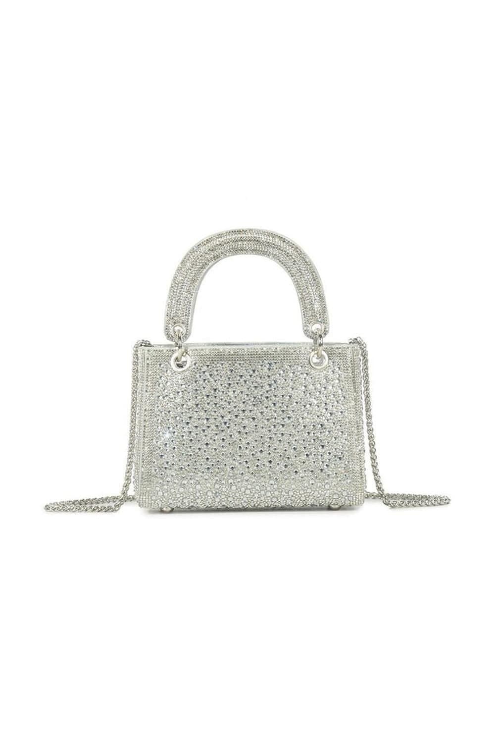 Miss Diva Miss Diva Women's Maeve Diamante Embellished Handle Bag in Silver
