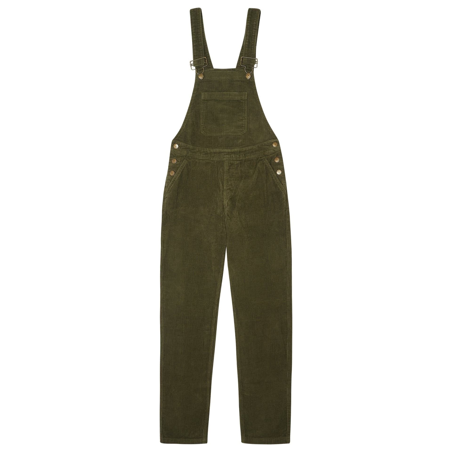 Dotty Dungarees Dotty Dungarees Women's Adult Khaki Chunky Cord Dungarees S (UK 8/10)