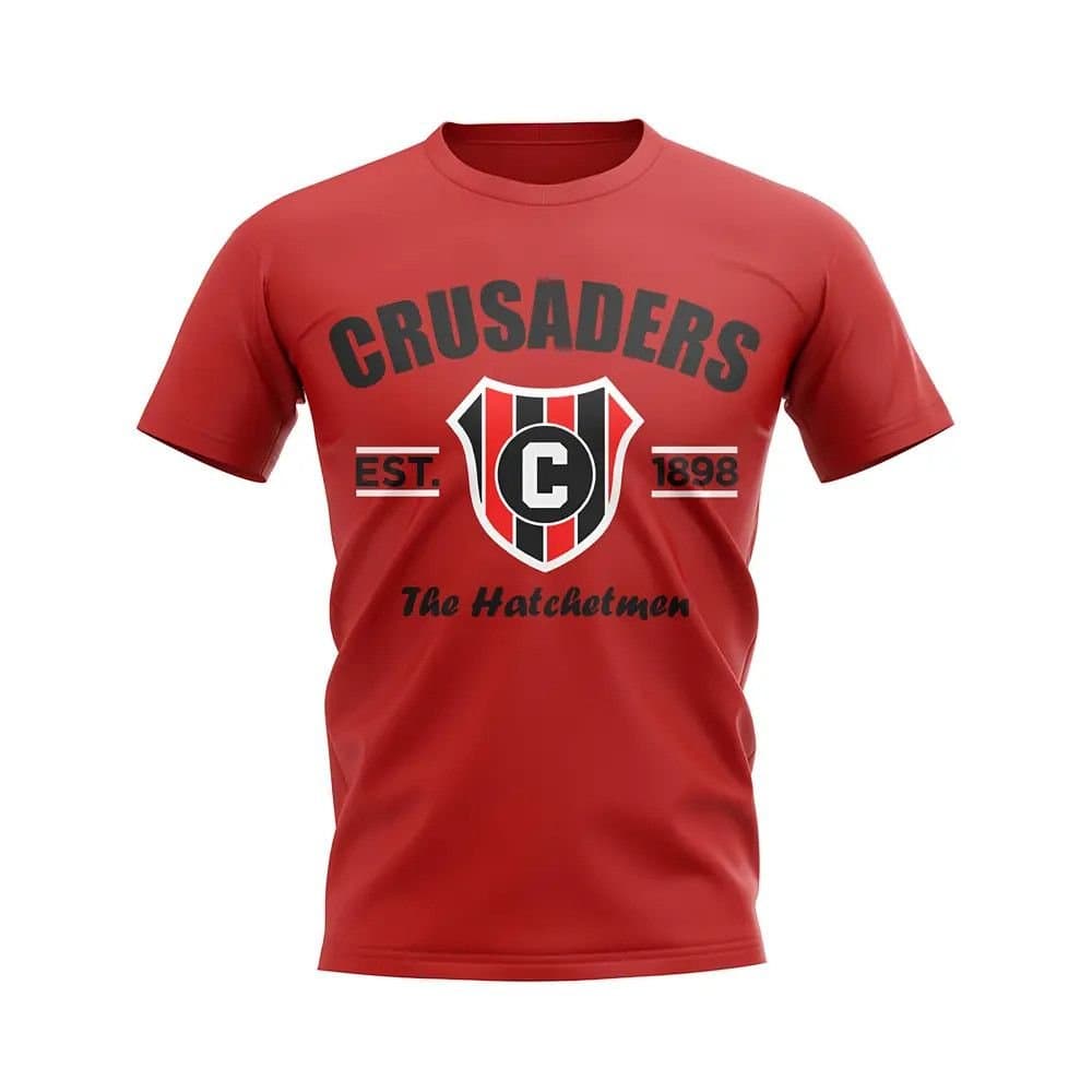 Crusaders Crusaders Men's Personalised Established Football T-Shirt in Red
