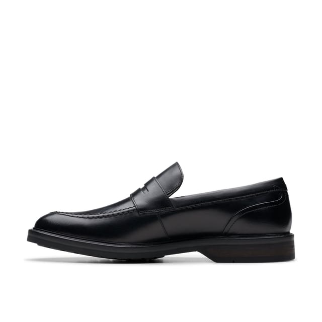 Clarks Clarks Men's Aldwin Step Loafer Black Leather Loafers, Slip Ons - 2