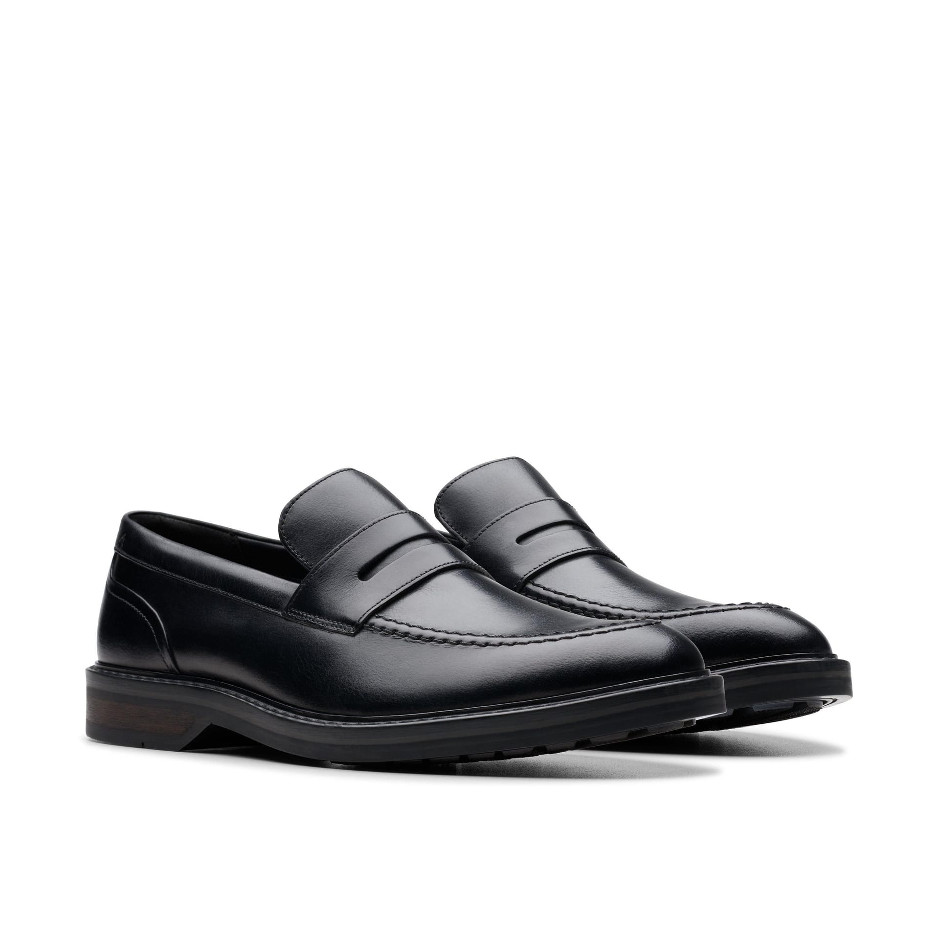 Clarks Clarks Men's Aldwin Step Loafer Black Leather Loafers, Slip Ons - 4