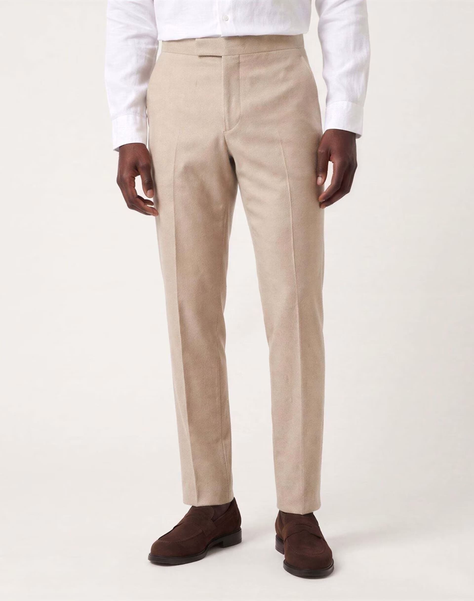 ASOS Harry Brown Adam wool tweed suit trousers in ecru