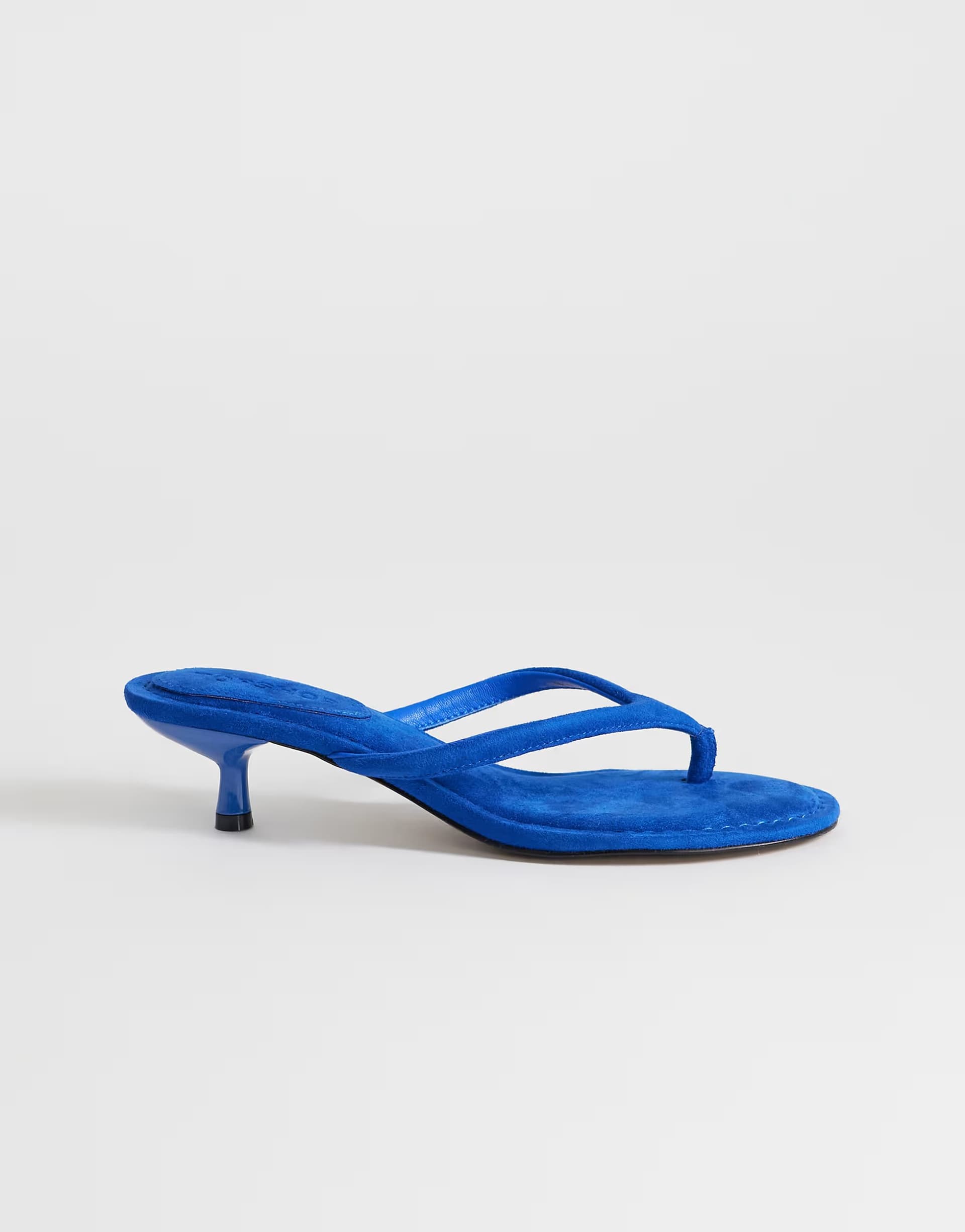 ASOS Topshop Axel toe thong mid heel sandal in cobalt blue