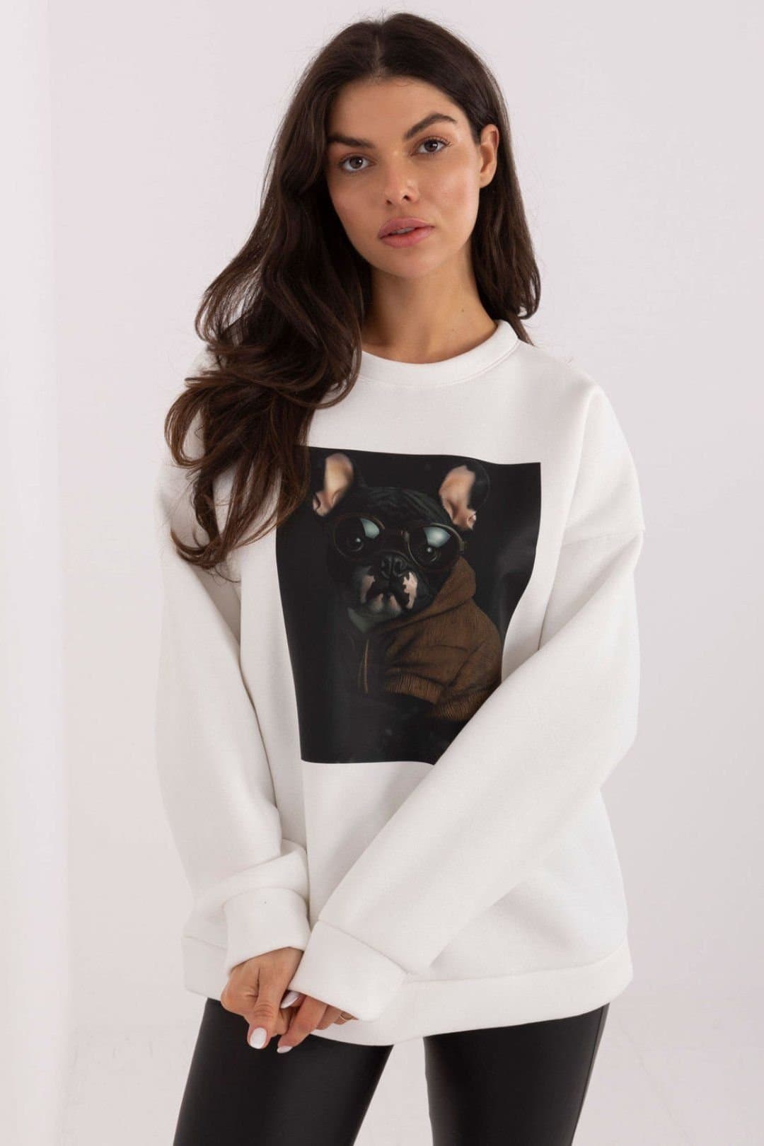 Love Lace Love Lace Women's Print Round Neck Sweatshirt in White