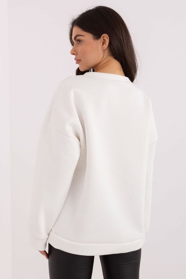 Love Lace Love Lace Women's Print Round Neck Sweatshirt in White - 3