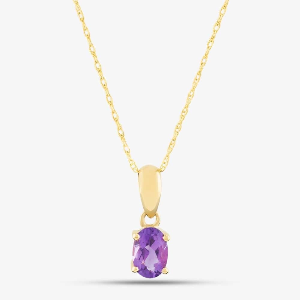 T.H.Baker T.H.Baker 9ct Yellow Gold Amethyst Pendant Necklace