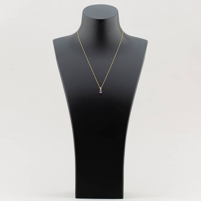 T.H.Baker T.H.Baker Women's 9ct Yellow Gold Oval Cut Amethyst Necklace OJS0006P-AM 9KY in Purple - 2
