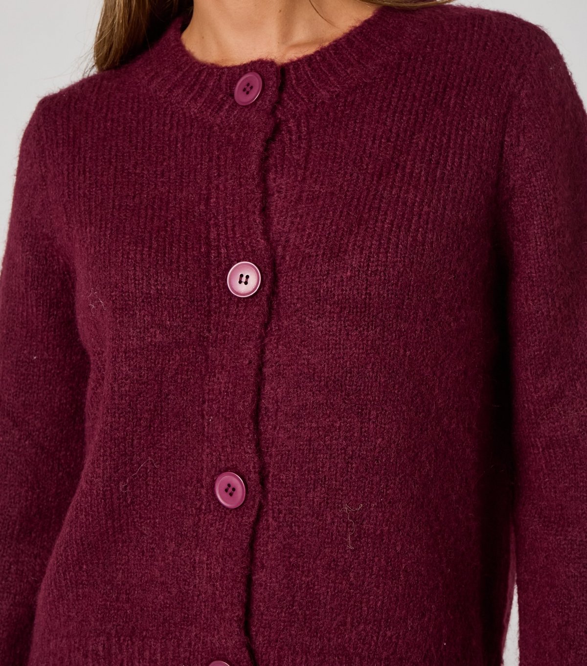 Urban Bliss Women's Dark Burgundy Cropped Cardigan Urban Bliss New Look - 4