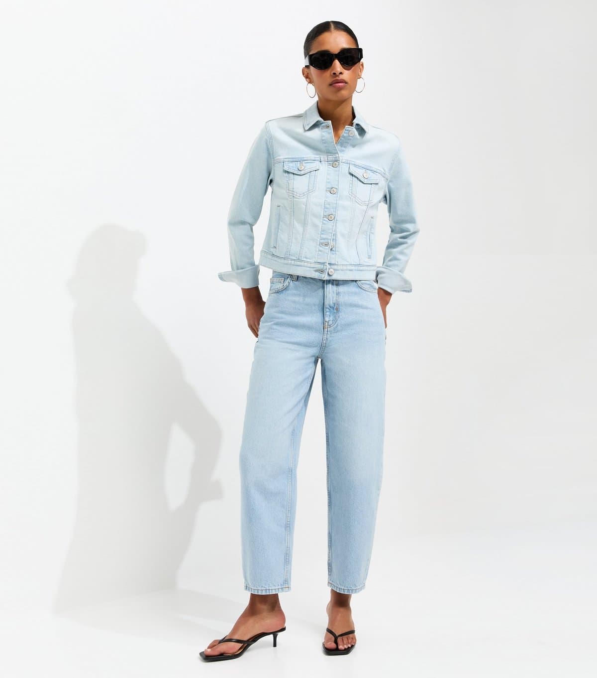 New Look Women's Light Blue Barrel Leg Denim Jeans New Look